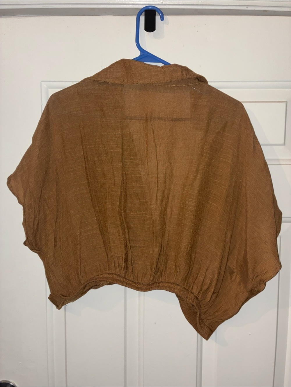 Brown Cropped Open-Front Women's Shrug